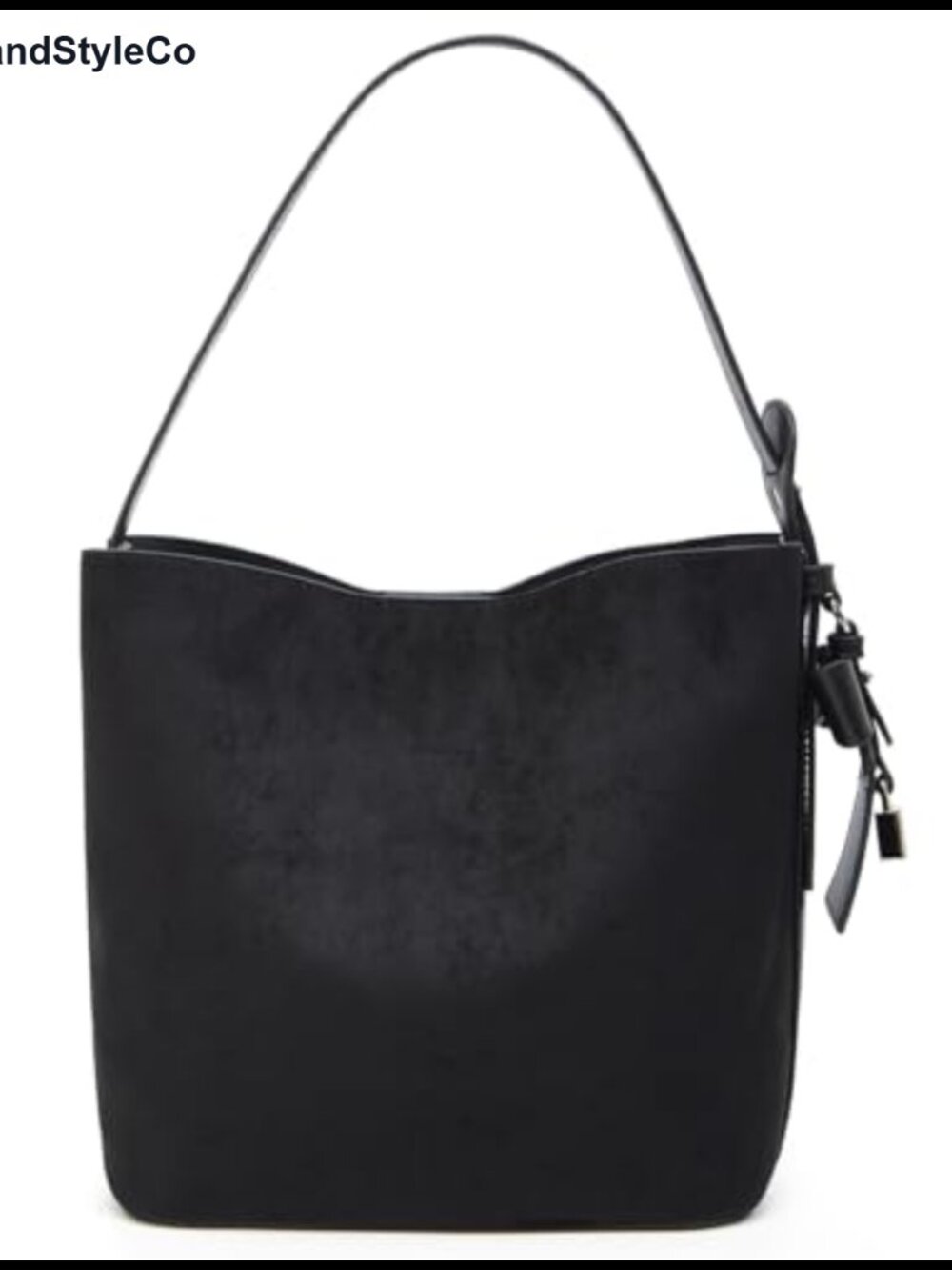 Faux Suede Shoulder Bag Vintage Bucket Handbag Small Crossbody Purse Tote